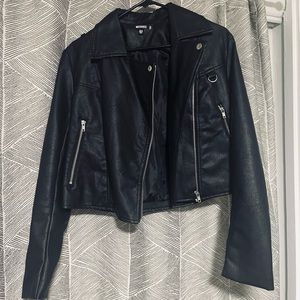 Vegan leather Black Moto Jacket like new